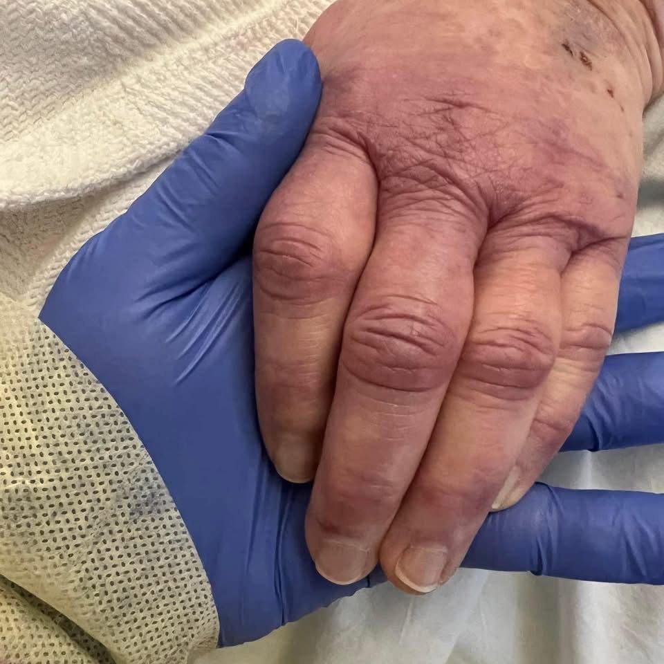Holding my mom's hand